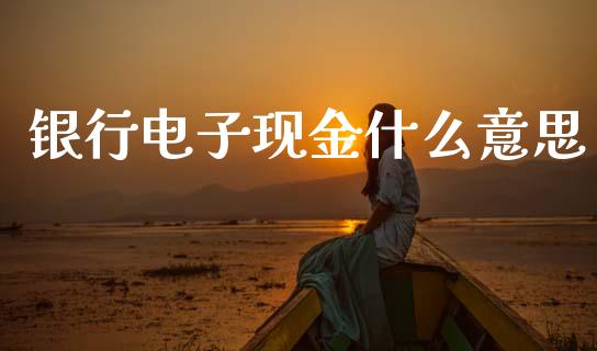 银行电子现金什么意思_https://www.kuaijiepai.net_期货理财_第1张