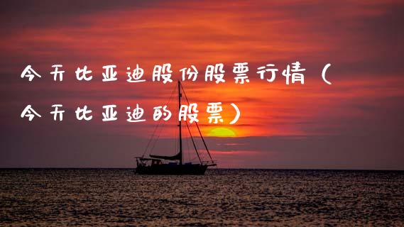 今天比亚迪股份股票行情（今天比亚迪的股票）_https://www.kuaijiepai.net_股票理论_第1张