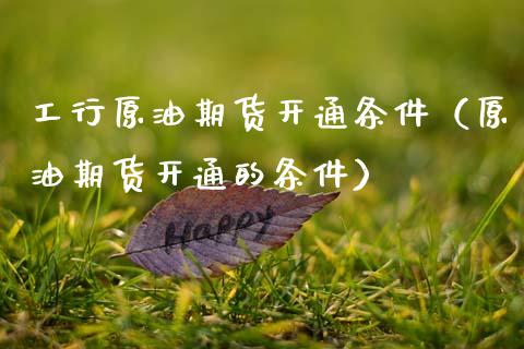 工行原油期货开通条件（原油期货开通的条件）_https://www.kuaijiepai.net_国际期货_第1张