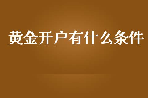 黄金开户有什么条件_https://www.kuaijiepai.net_期货资讯_第1张