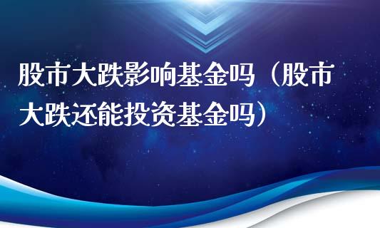 股市大跌影响基金吗（股市大跌还能投资基金吗）_https://www.kuaijiepai.net_投资理财_第1张