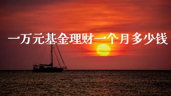 一万元基金理财一个月多少钱_https://www.kuaijiepai.net_投资理财_第1张