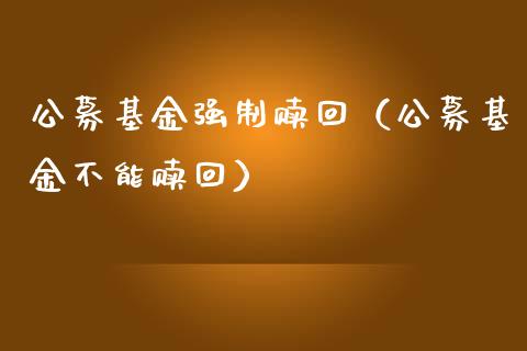 公募基金强制赎回（公募基金不能赎回）_https://www.kuaijiepai.net_期货理财_第1张