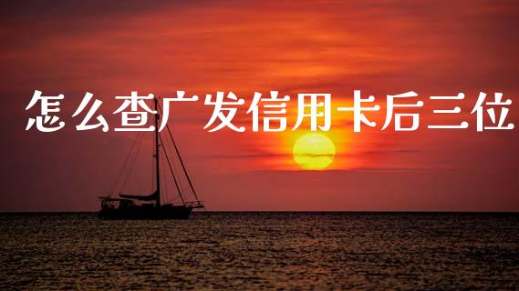 怎么查广发信用卡后三位_https://www.kuaijiepai.net_期货资讯_第1张