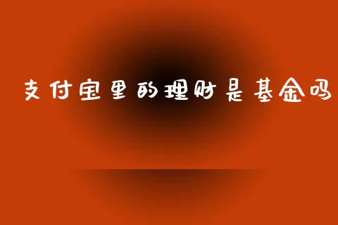 支付宝里的理财是基金吗_https://www.kuaijiepai.net_投资理财_第1张