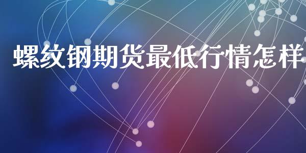 螺纹钢期货最低行情怎样_https://www.kuaijiepai.net_国际期货_第1张