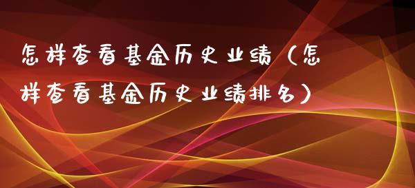 怎样查看基金历史业绩（怎样查看基金历史业绩排名）_https://www.kuaijiepai.net_期货理财_第1张