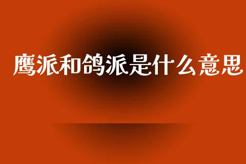 鹰派和鸽派是什么意思_https://www.kuaijiepai.net_新股新闻_第1张