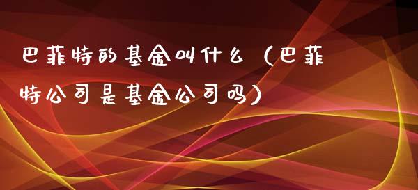 巴菲特的基金叫什么（巴菲特公司是基金公司吗）_https://www.kuaijiepai.net_投资理财_第1张