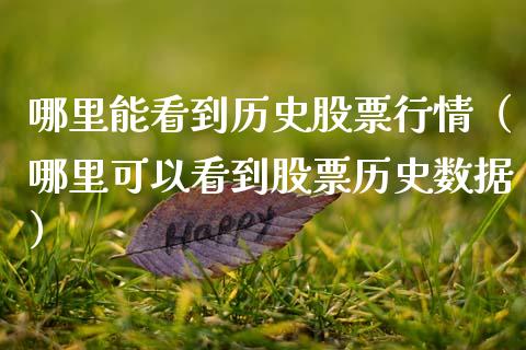 哪里能看到历史股票行情（哪里可以看到股票历史数据）_https://www.kuaijiepai.net_股票理论_第1张