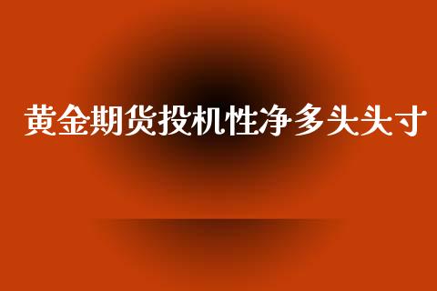 黄金期货投机性净多头头寸_https://www.kuaijiepai.net_期货资讯_第1张