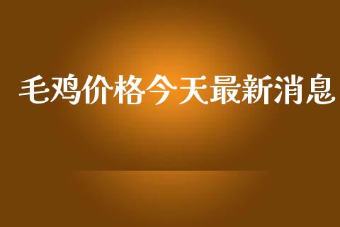 毛鸡价格今天最新消息_https://www.kuaijiepai.net_国际期货_第1张