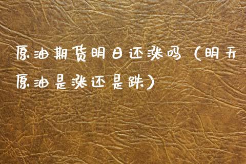原油期货明日还涨吗（明天原油是涨还是跌）_https://www.kuaijiepai.net_国际期货_第1张