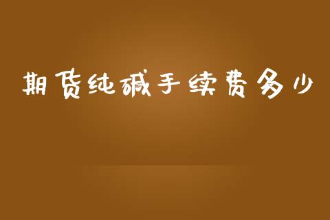 期货纯碱手续费多少_https://www.kuaijiepai.net_国际期货_第1张