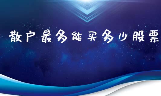 散户最多能买多少股票_https://www.kuaijiepai.net_股票理论_第1张