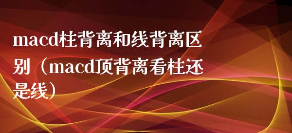 macd柱背离和线背离区别（macd顶背离看柱还是线）_https://www.kuaijiepai.net_期货理财_第1张