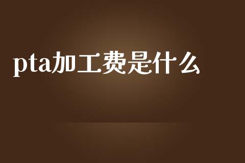 pta加工费是什么_https://www.kuaijiepai.net_新股新闻_第1张