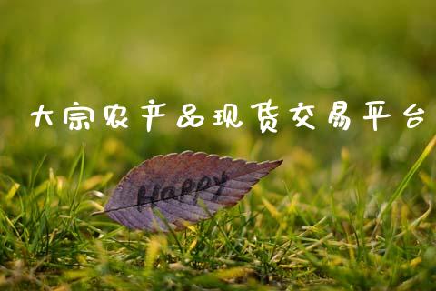 大宗农产品现货交易平台_https://www.kuaijiepai.net_期货资讯_第1张