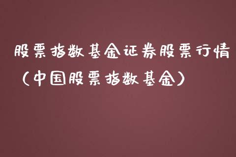 股票指数基金证券股票行情（中国股票指数基金）_https://www.kuaijiepai.net_国际股建_第1张