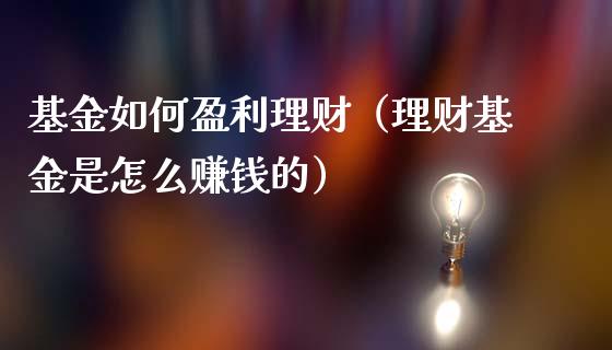 基金如何盈利理财（理财基金是怎么赚钱的）_https://www.kuaijiepai.net_投资理财_第1张
