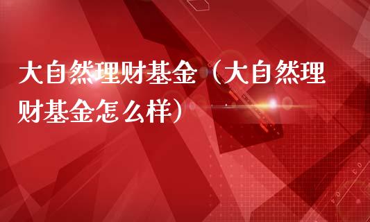 大自然理财基金（大自然理财基金怎么样）_https://www.kuaijiepai.net_期货理财_第1张