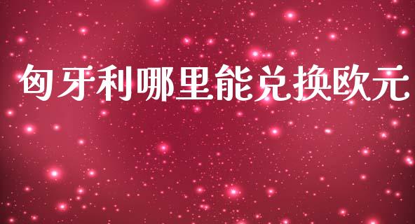 匈牙利哪里能兑换欧元_https://www.kuaijiepai.net_期货资讯_第1张