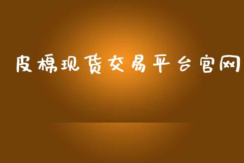 皮棉现货交易平台官网_https://www.kuaijiepai.net_期货资讯_第1张