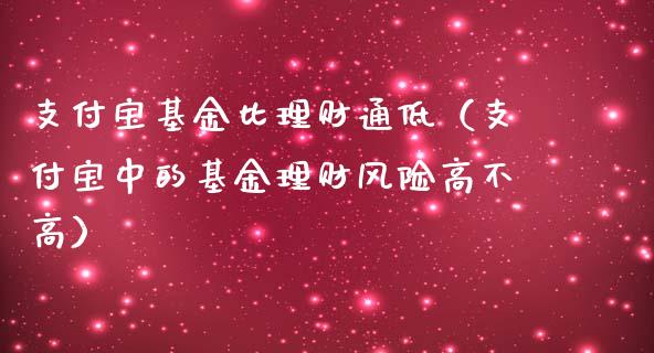 支付宝基金比理财通低（支付宝中的基金理财风险高不高）_https://www.kuaijiepai.net_投资理财_第1张