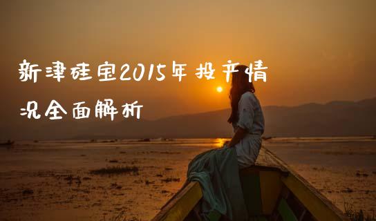 新津硅宝2015年投产情况全面解析_https://www.kuaijiepai.net_国际期货_第1张