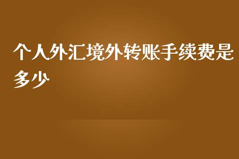 个人外汇境外转账手续费是多少_https://www.kuaijiepai.net_股票理论_第1张