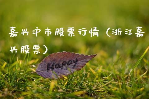 嘉兴沪市股票行情（浙江嘉兴股票）_https://www.kuaijiepai.net_新股新闻_第1张
