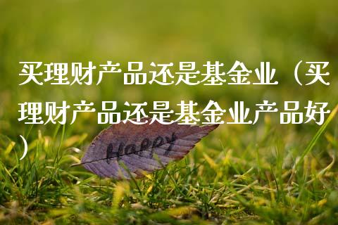 买理财产品还是基金业（买理财产品还是基金业产品好）_https://www.kuaijiepai.net_期货理财_第1张