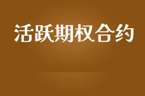 活跃期权合约_https://www.kuaijiepai.net_股票理论_第1张