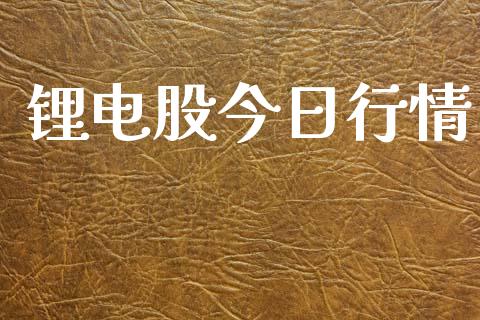 锂电股今日行情_https://www.kuaijiepai.net_国际期货_第1张