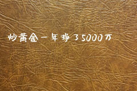 炒黄金一年挣了5000万_https://www.kuaijiepai.net_期货资讯_第1张