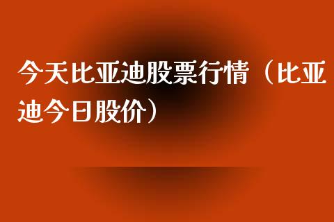 今天比亚迪股票行情（比亚迪今日股价）_https://www.kuaijiepai.net_股票理论_第1张
