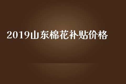 2019山东棉花补贴价格_https://www.kuaijiepai.net_国际期货_第1张