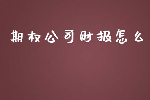期权公司财报怎么_https://www.kuaijiepai.net_投资理财_第1张