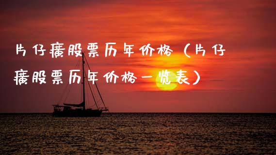 片仔癀股票历年价格（片仔癀股票历年价格一览表）_https://www.kuaijiepai.net_国际股建_第1张