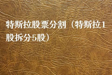 特斯拉股票分割（特斯拉1股拆分5股）_https://www.kuaijiepai.net_股票理论_第1张