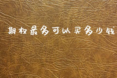 期权最多可以买多少钱_https://www.kuaijiepai.net_期货资讯_第1张