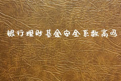 银行理财基金安全系数高吗_https://www.kuaijiepai.net_投资理财_第1张