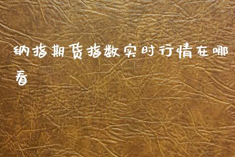 纳指期货指数实时行情在哪看_https://www.kuaijiepai.net_期货在线_第1张