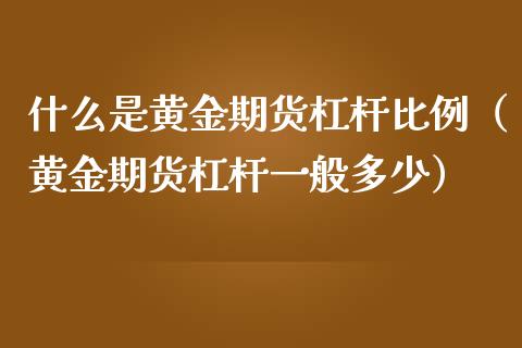 什么是黄金期货杠杆比例（黄金期货杠杆一般多少）_https://www.kuaijiepai.net_期货资讯_第1张
