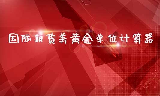 国际期货美黄金单位计算器_https://www.kuaijiepai.net_期货资讯_第1张