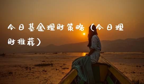 今日基金理财策略（今日理财推荐）_https://www.kuaijiepai.net_投资理财_第1张