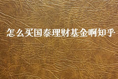 怎么买国泰理财基金啊知乎_https://www.kuaijiepai.net_期货理财_第1张