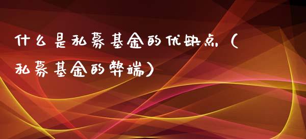 什么是私募基金的优缺点（私募基金的弊端）_https://www.kuaijiepai.net_投资理财_第1张