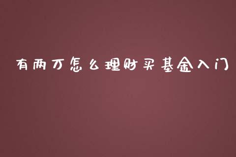 有两万怎么理财买基金入门_https://www.kuaijiepai.net_投资理财_第1张