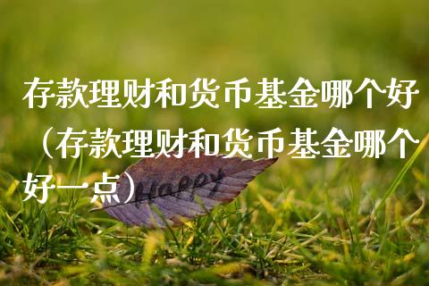 存款理财和货币基金哪个好（存款理财和货币基金哪个好一点）_https://www.kuaijiepai.net_期货理财_第1张
